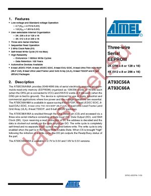 AT93C66A-10SI-2.7 SL383 datasheet  